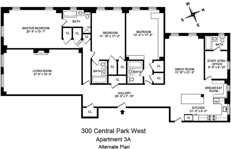 300 Central Park West, 3A | floorplan | View 10