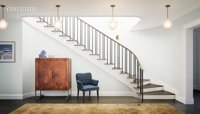 New York City Real Estate | View 139 West 11th Street | Oval staircase with sky-light above  | View 3