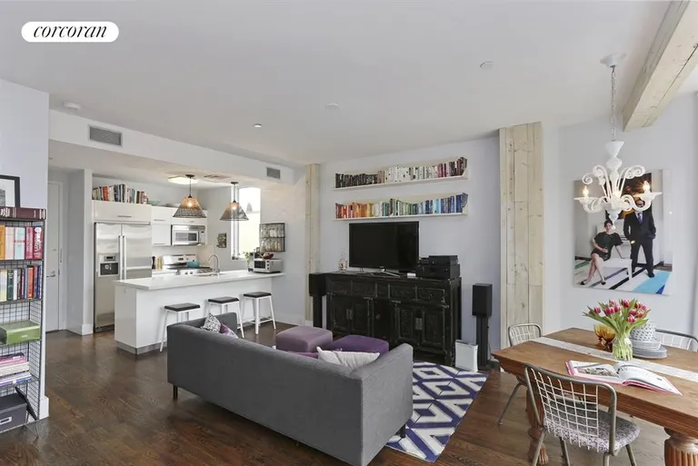 New York City Real Estate | View 140 Degraw Street, 4A | Living Room and Dining Room | View 4