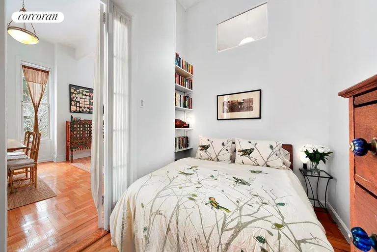 New York City Real Estate | View 99 State Street, 2W | Sleeping Area has walk-in closet and French doors | View 3
