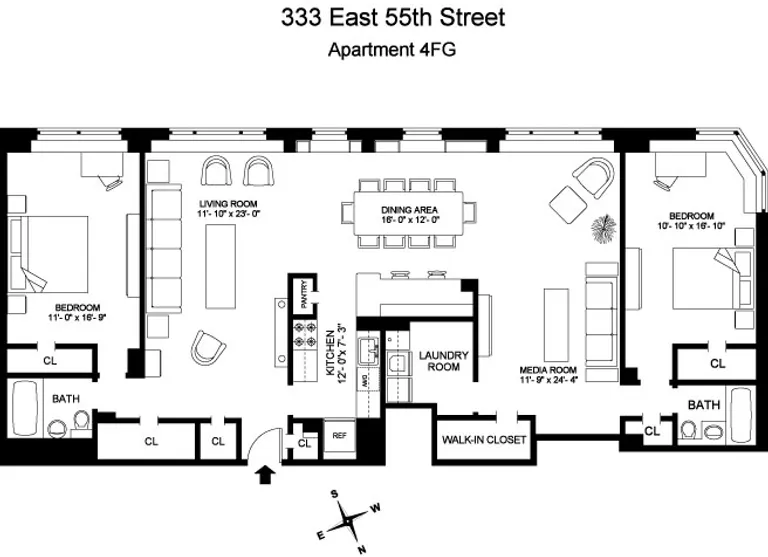 333 East 55th Street, 4FG | floorplan | View 8