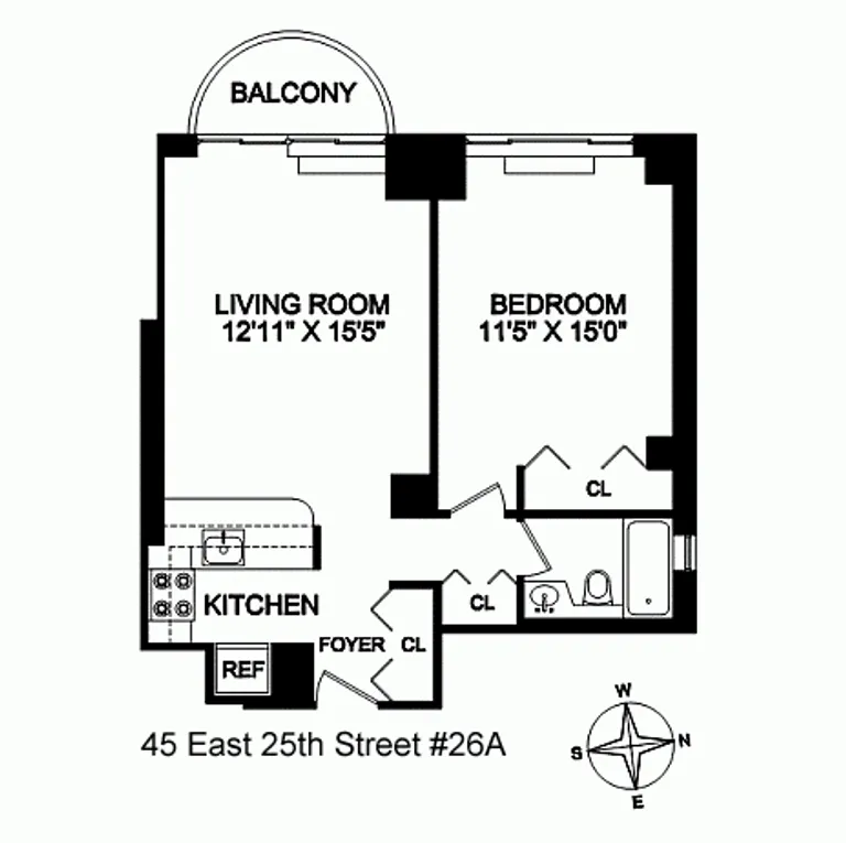 45 East 25th Street, 26A | floorplan | View 6