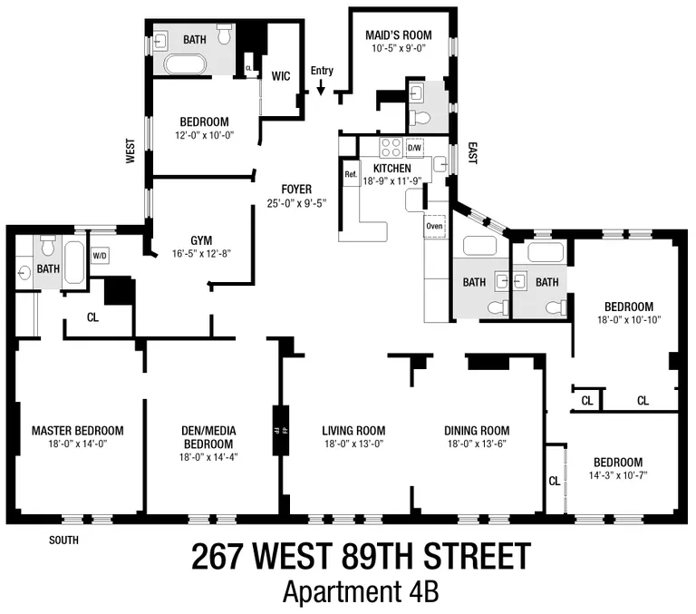 267 West 89th Street, 4B | floorplan | View 17