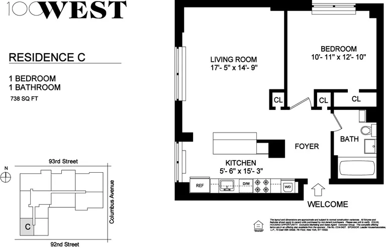 100 West 93rd Street, 16C | floorplan | View 7