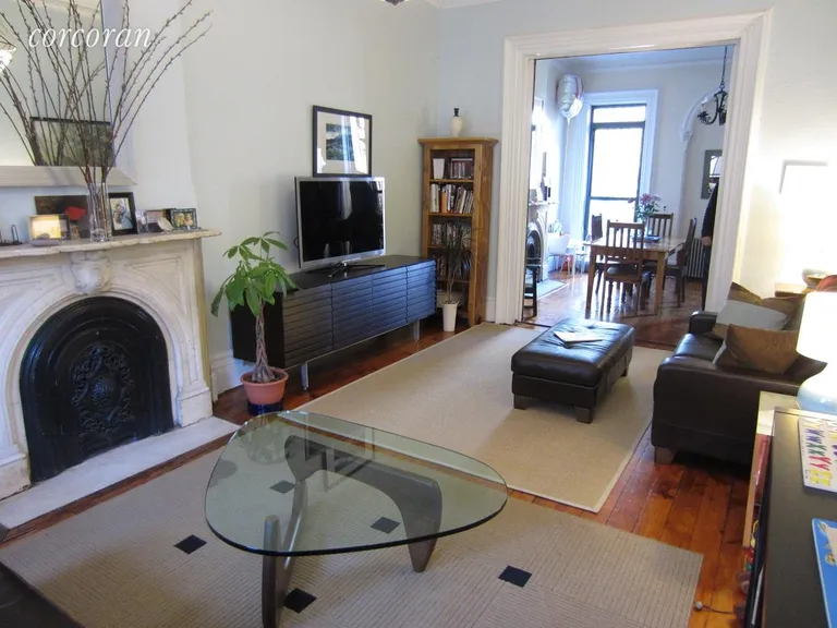 New York City Real Estate | View 365 Bergen Street, GDN | Stunning parlor floor living room flows to dining | View 2