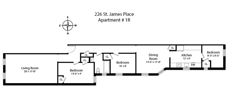 226 Saint James Place, 1R | floorplan | View 10