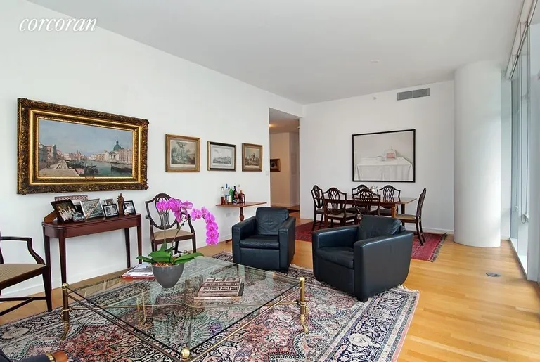 New York City Real Estate | View 310 East 53rd Street, 24B | Sunny 25' long Living Room/Dining Area | View 2