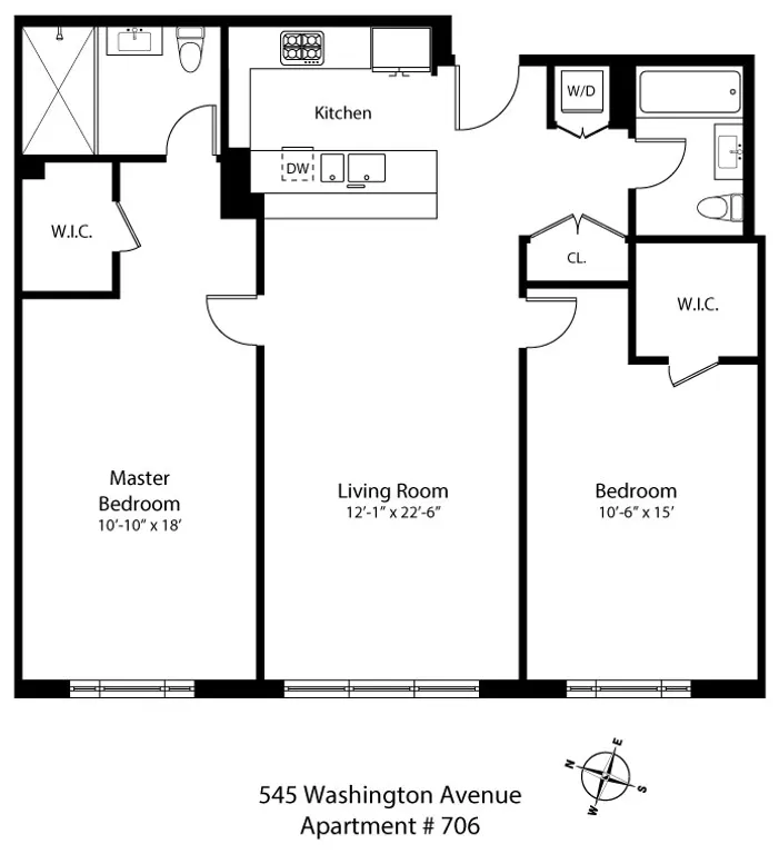 545 Washington Avenue, 706 | floorplan | View 7