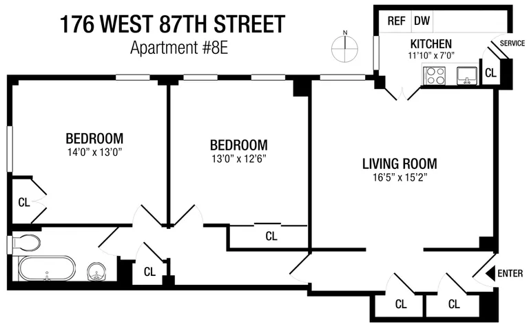 176 West 87th Street, 8E | floorplan | View 9