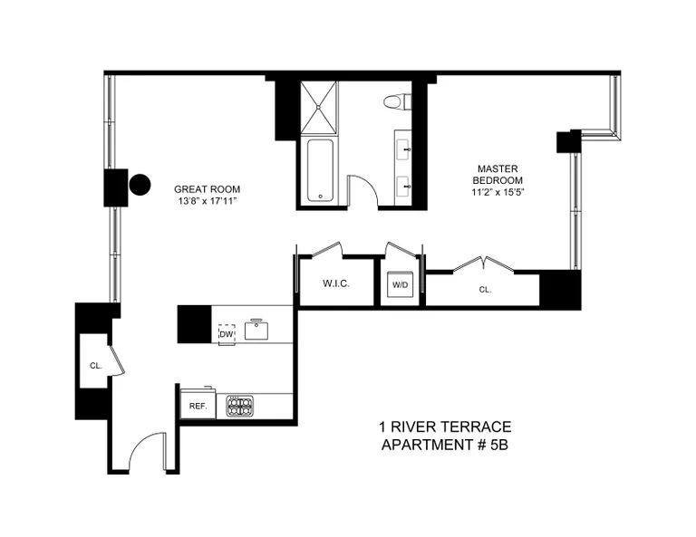 2 River Terrace, 5B | floorplan | View 5