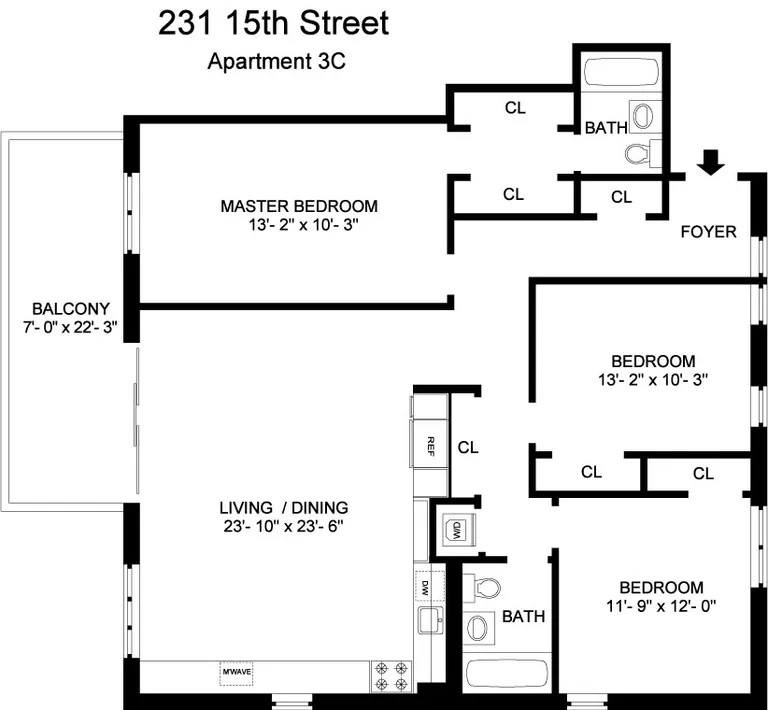 231 15th Street, 3C | floorplan | View 9