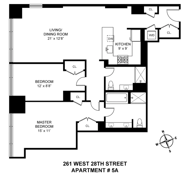 261 West 28th Street, 5A | floorplan | View 5