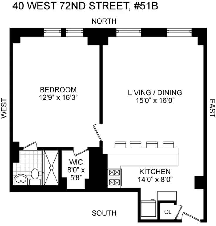 40 West 72nd Street, 51B | floorplan | View 5