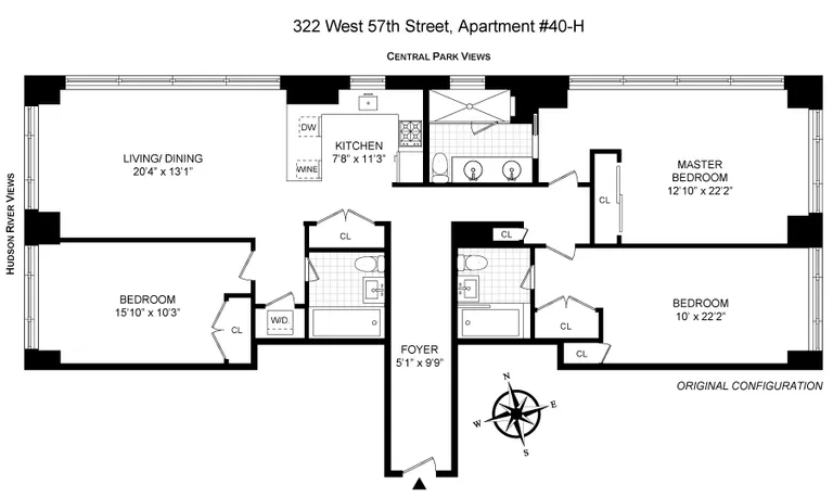 322 West 57th Street, 40H | floorplan | View 12