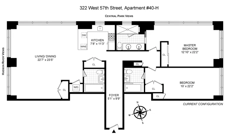 322 West 57th Street, 40H | floorplan | View 13