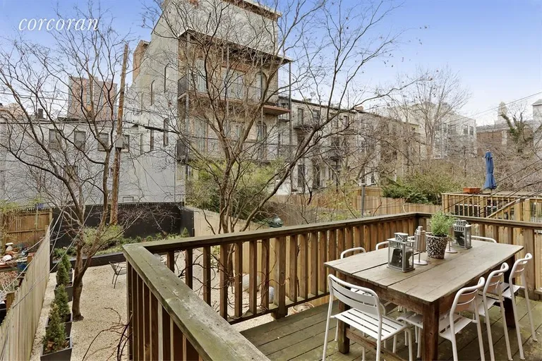 New York City Real Estate | View 355 Pacific Street | Deck with stairs to garden | View 5