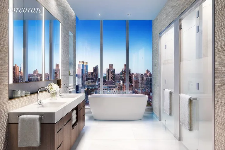 New York City Real Estate | View 1 West End Avenue, 10D | The Master Bathroom | View 3