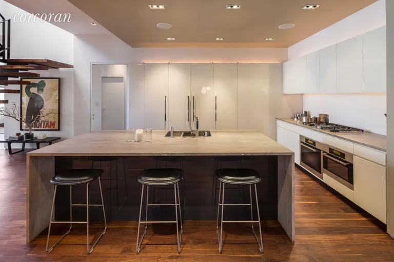 New York City Real Estate | View 345 West 13th Street, PH6B | Open Chef's Kitchen w/ Marble Island and Sink | View 8