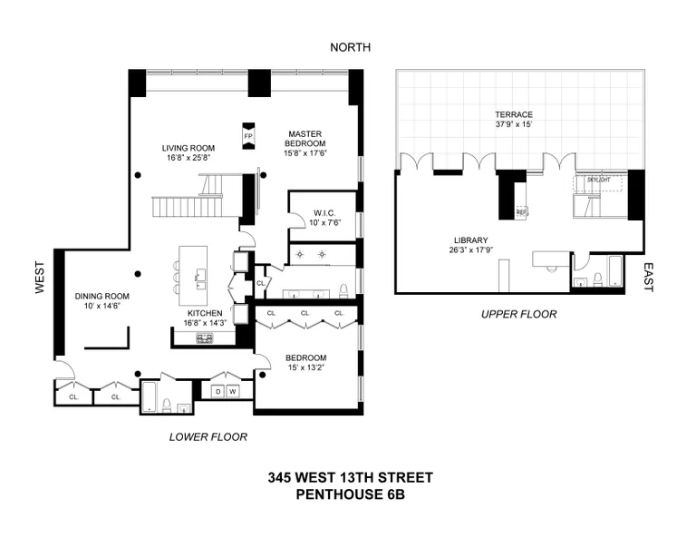 345 West 13th Street, PH6B | floorplan | View 11