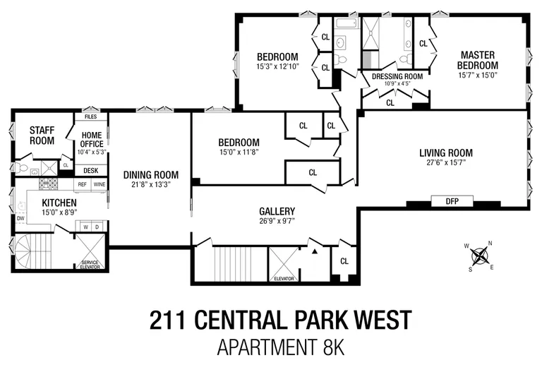 211 Central Park West, 8K | floorplan | View 14