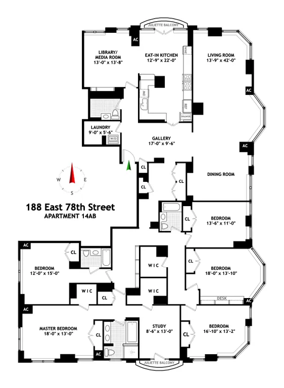 188 East 78th Street, 14AB | floorplan | View 9
