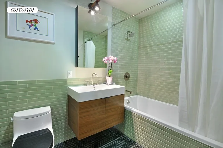 New York City Real Estate | View 144 North 8th Street, 6A | spa style bath with custom tile and fixtures | View 4
