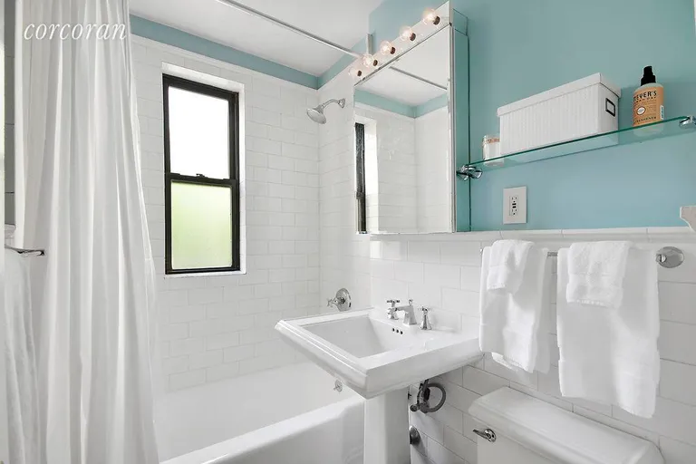 New York City Real Estate | View 30 East 9th Street, 2D | Bathroom with window! | View 6