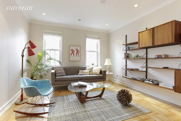 New York City Real Estate | View 360 Clinton Avenue, 6S | North facing living room is serene and clean | View 3
