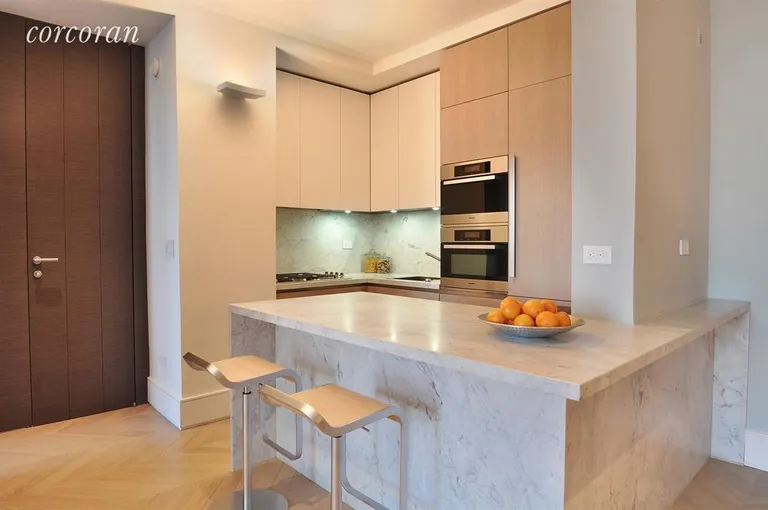 New York City Real Estate | View 1965 Broadway, 24D | Kitchen with Breakfast Bar  | View 2