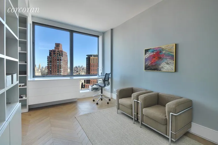 New York City Real Estate | View 1965 Broadway, 24D | Guest Bedroom / Home Office with Built-Ins. | View 6