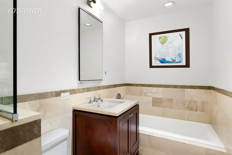 New York City Real Estate | View 1 Hanson Place, 17D | Marble Bath w/ Separate Tub | View 5