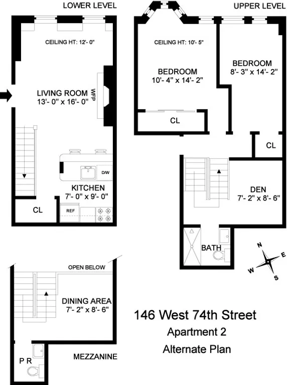 146 West 74th Street, 2 | floorplan | View 8