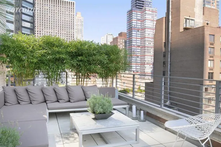 New York City Real Estate | View 211 East 51st Street, 11D | Terrace with City View | View 11