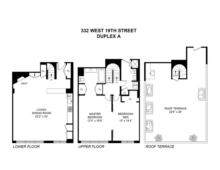 332 West 19th Street, DUPLEX A | floorplan | View 14