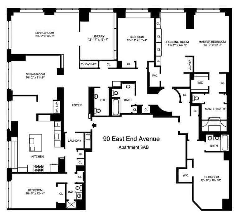 90 East End Avenue, 3AB | floorplan | View 21