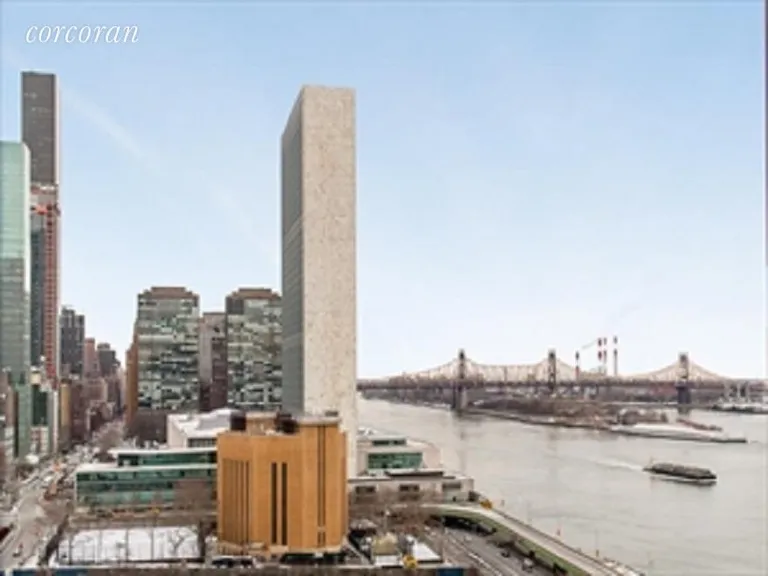 New York City Real Estate | View 415 East 37th Street, 19L | Master Bedroom view | View 4