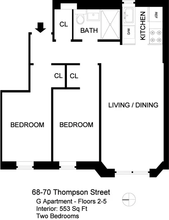 68 Thompson Street, 3G | floorplan | View 4