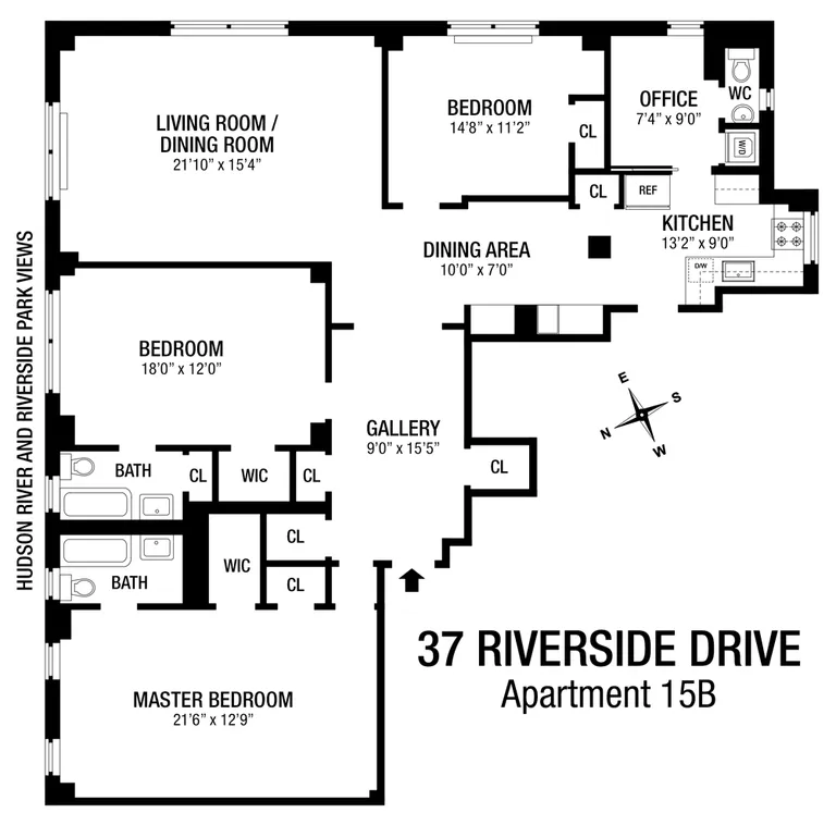 37 Riverside Drive, 15B | floorplan | View 16