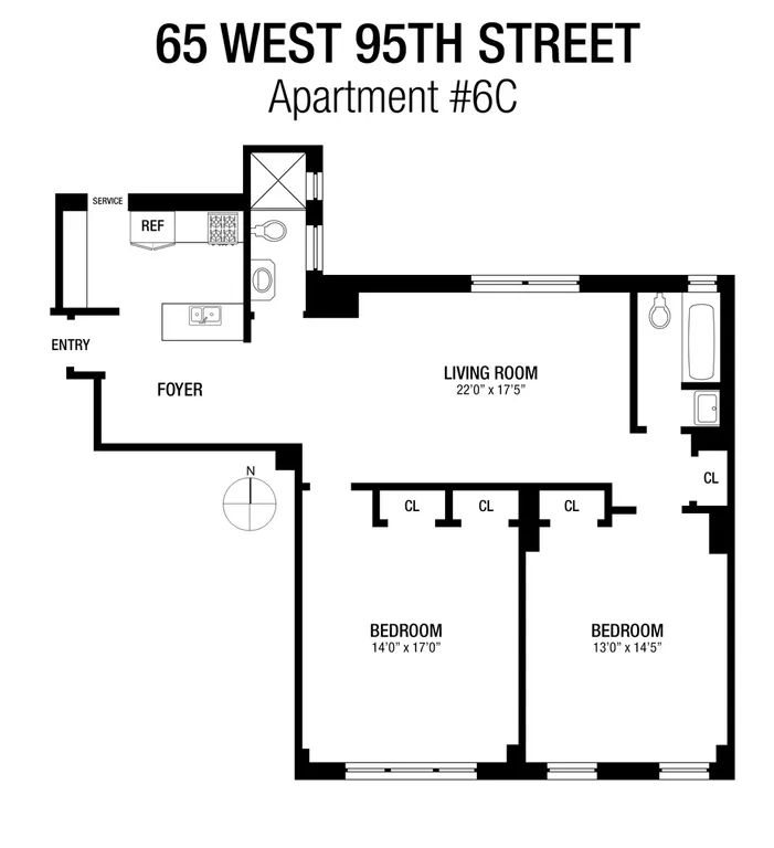 65 West 95th Street, 6C | floorplan | View 11
