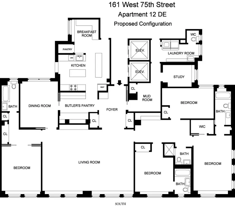161 West 75th Street, 12DE | floorplan | View 16