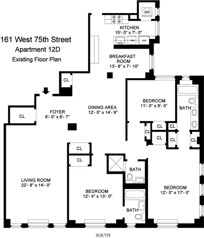 161 West 75th Street, 12DE | floorplan | View 17