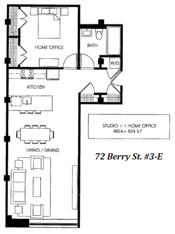 72 Berry Street, 3E | floorplan | View 9