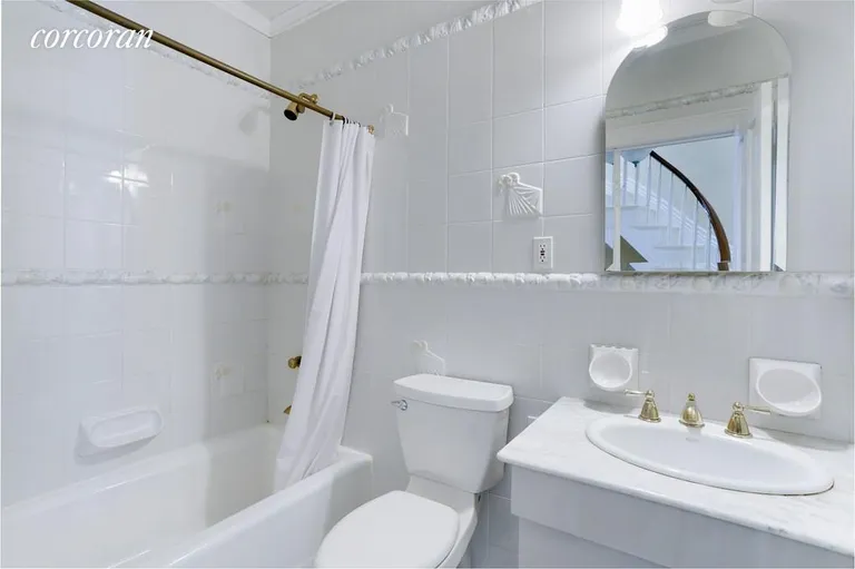 New York City Real Estate | View 319 Sackett Street | Classic Porcelain Tiled Bathroom | View 8