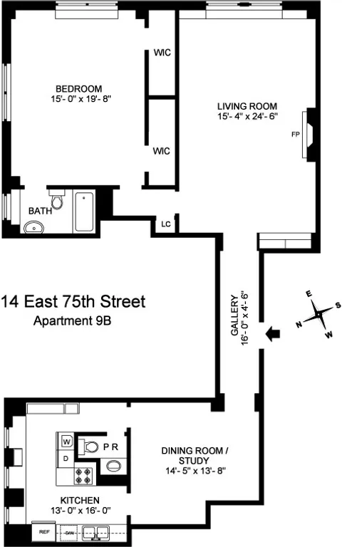 14 East 75th Street, 9B | floorplan | View 6