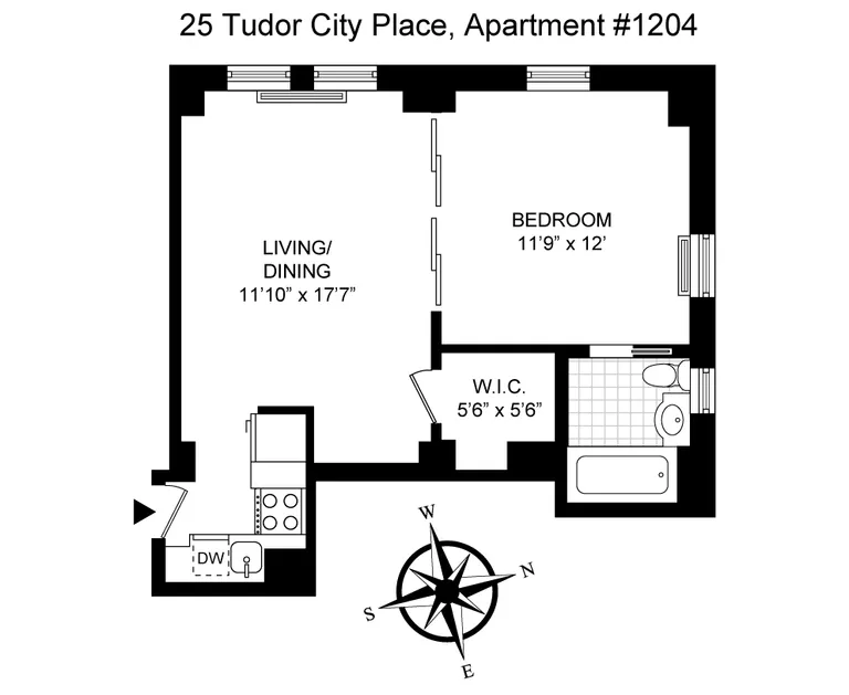 25 Tudor City Place, 1204 | floorplan | View 10