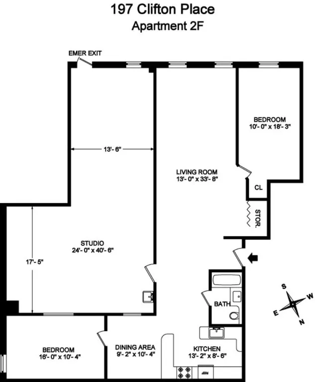 197 Clifton Place, 2F | floorplan | View 5