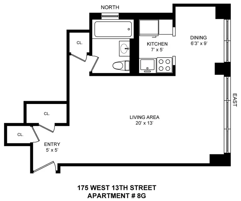 175 West 13th Street, 8G | floorplan | View 5