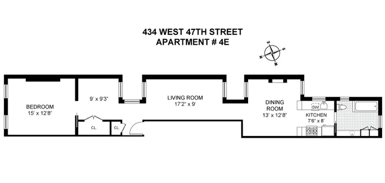 434 West 47th Street, 4E | floorplan | View 7