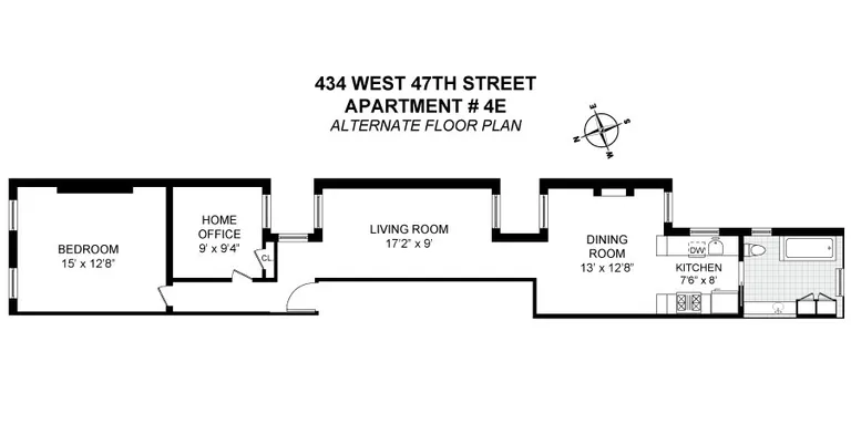 434 West 47th Street, 4E | floorplan | View 8