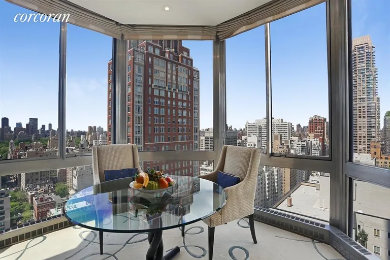 New York City Real Estate | View 200 East 65th Street, 26N | Dining Area with Central Park Views | View 3